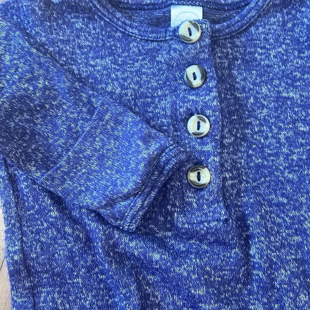 Lou Lou & company Heathered blue knotted down sleeper 3-6 months